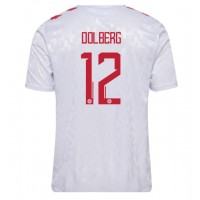 Denmark Kasper Dolberg #12 Replica Away Shirt Euro 2024 Short Sleeve